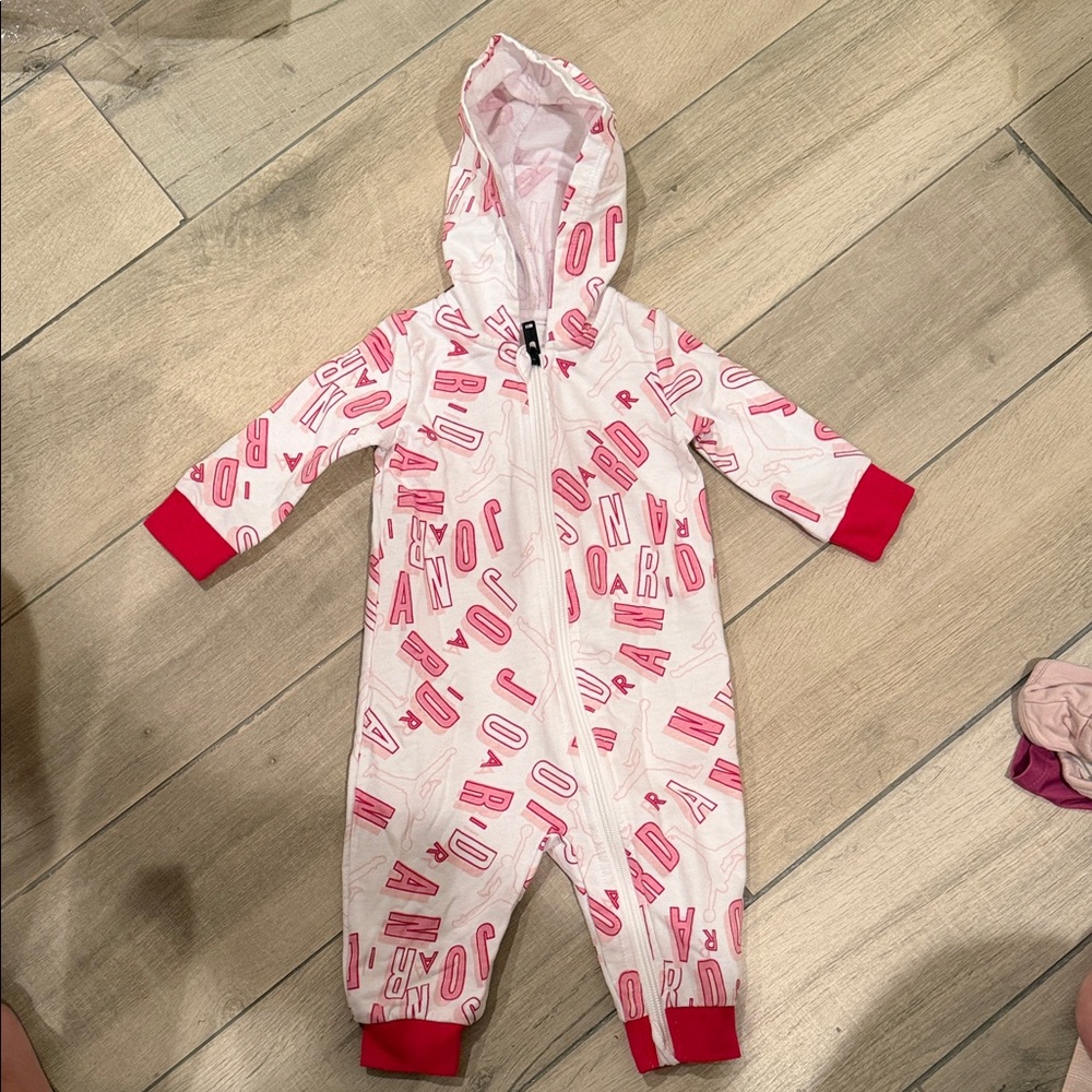 Jordan Kids Hooded One Piece with Pink and White